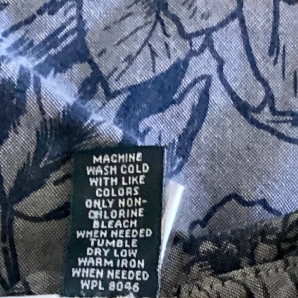 Karen Scott Button-Up Roll Tab Top 100% Cotton Floral Sz S Blue 142C - Picture 8 of 8